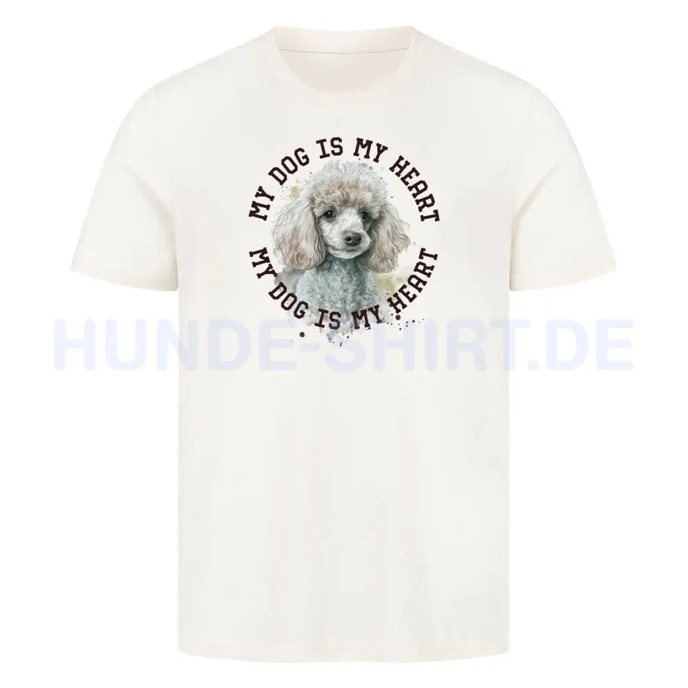 Premium T-Shirt "Zwergpudel HEART" Natural Raw – hunde-shirt.de