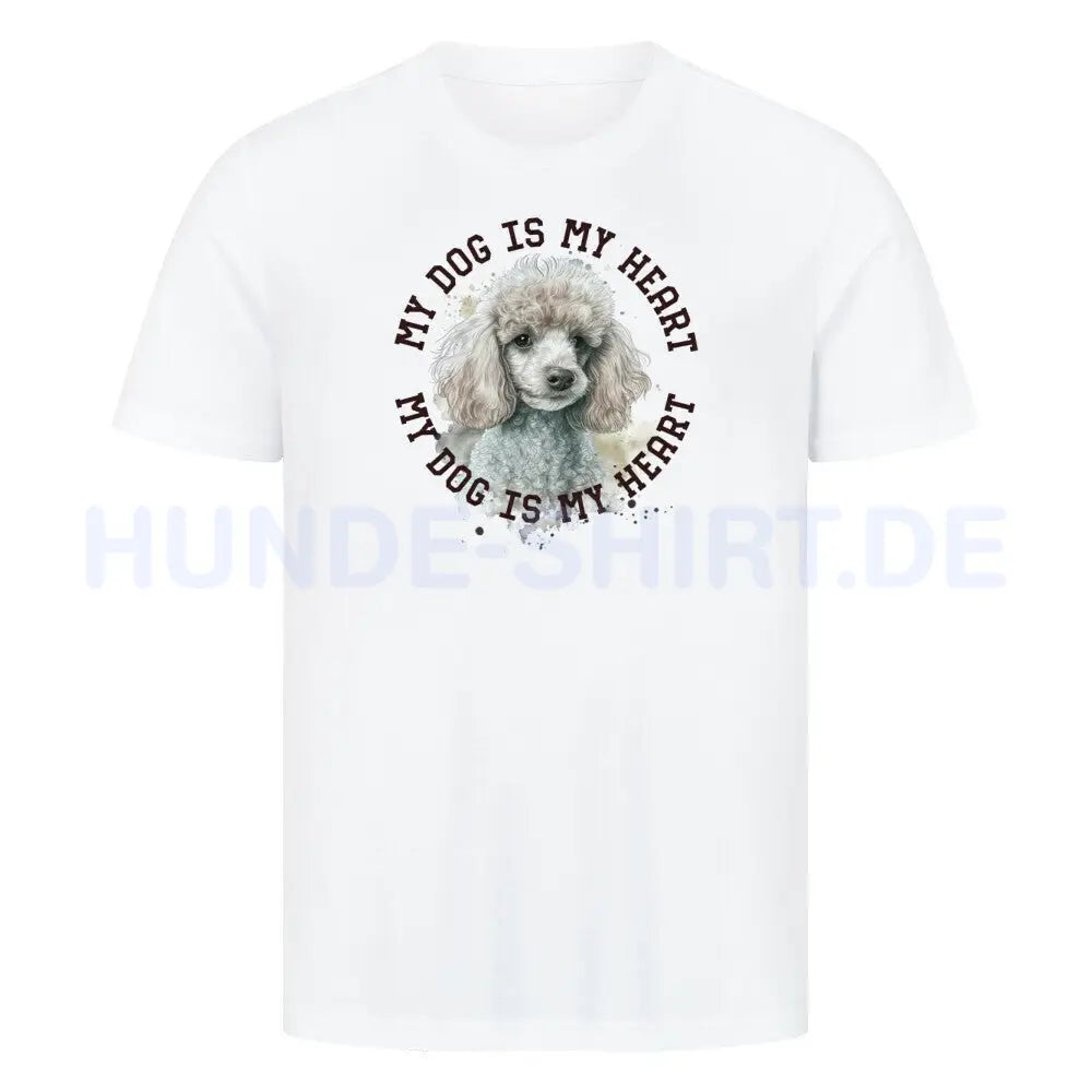 Premium T-Shirt "Zwergpudel HEART" Weiß – hunde-shirt.de