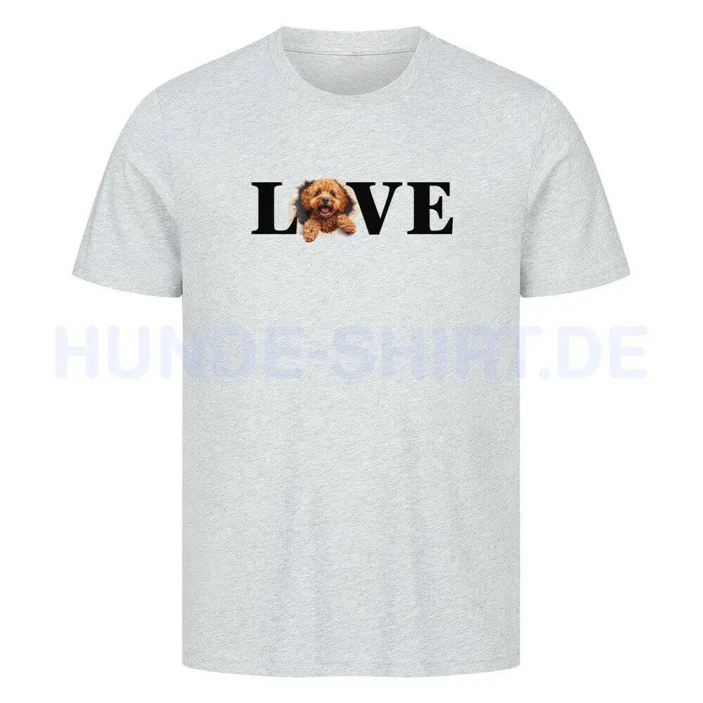 Premium T-Shirt "Zwergpudel Love" Heather Grey – hunde-shirt.de