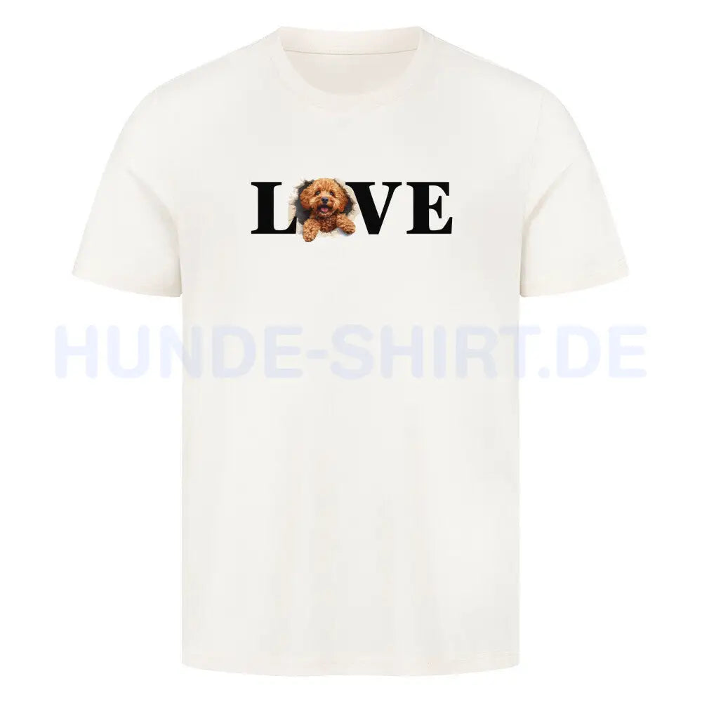 Premium T-Shirt "Zwergpudel Love" Natural Raw – hunde-shirt.de