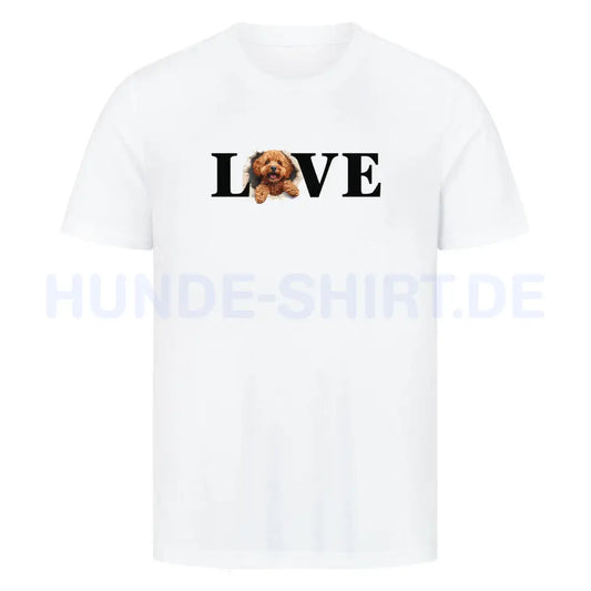 Premium T-Shirt "Zwergpudel Love" Weiß – hunde-shirt.de