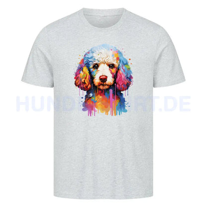 Premium T-Shirt "Zwergpudel - Splash" Heather Grey – hunde-shirt.de