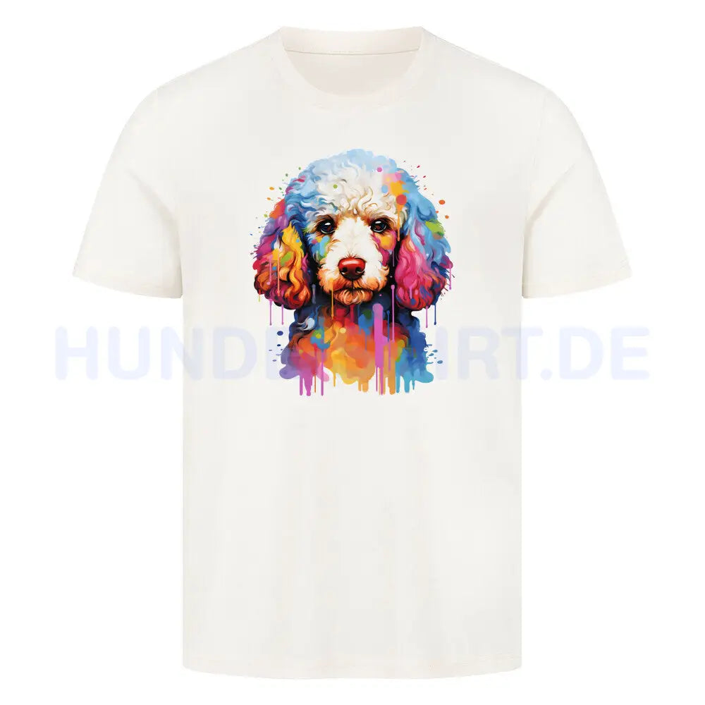 Premium T-Shirt "Zwergpudel - Splash" Natural Raw – hunde-shirt.de