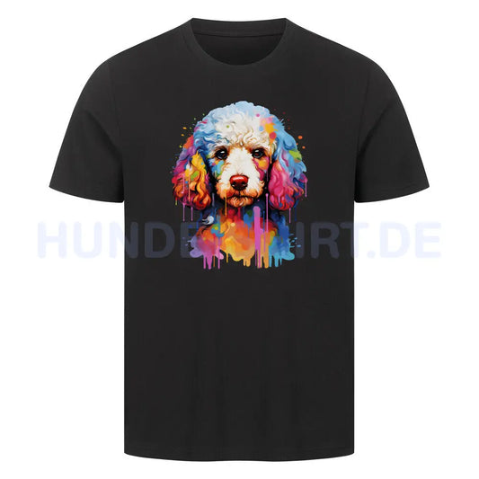 Premium T-Shirt "Zwergpudel - Splash" Schwarz – hunde-shirt.de