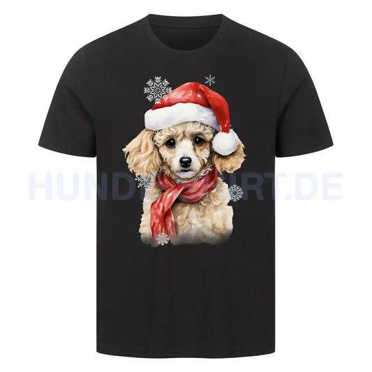 Premium T-Shirt "Zwergpudel Weihnachten" Schwarz – hunde-shirt.de