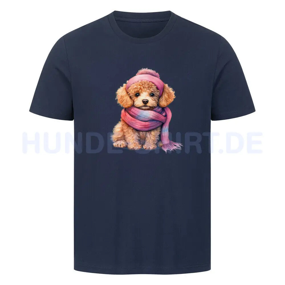 Premium T-Shirt "Zwergpudel - Wintermädchen" French Navy – hunde-shirt.de