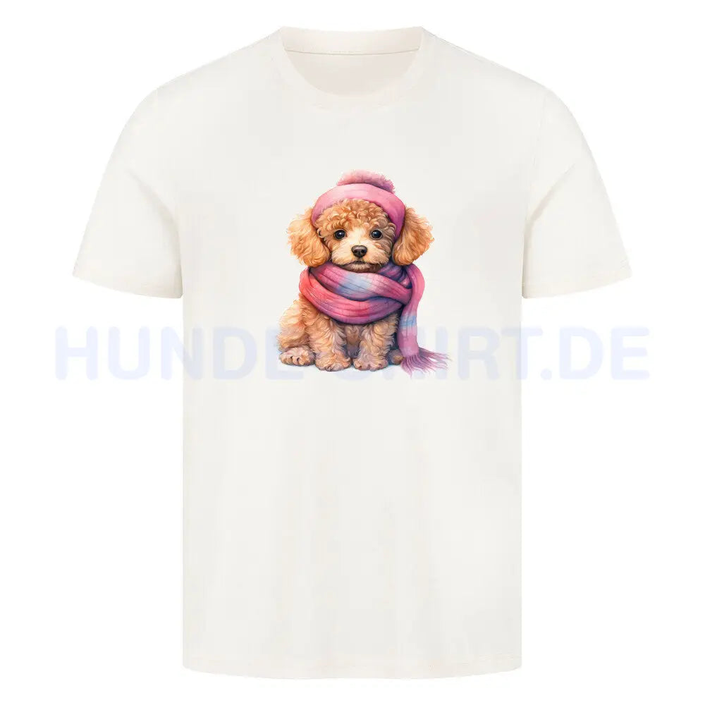 Premium T-Shirt "Zwergpudel - Wintermädchen" Natural Raw – hunde-shirt.de