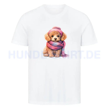 Premium T-Shirt "Zwergpudel - Wintermädchen" Weiß – hunde-shirt.de