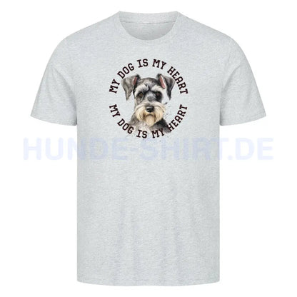 Premium T-Shirt "Zwergschnauzer HEART" Heather Grey – hunde-shirt.de