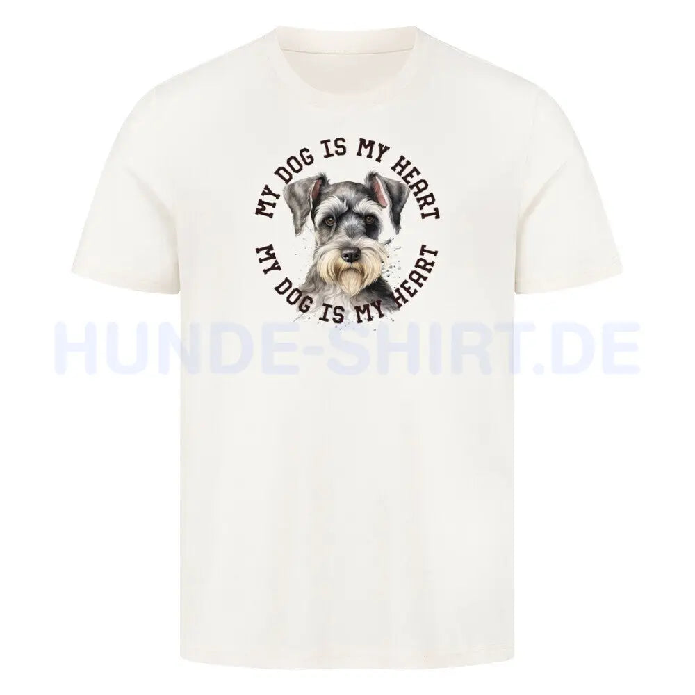 Premium T-Shirt "Zwergschnauzer HEART" Natural Raw – hunde-shirt.de