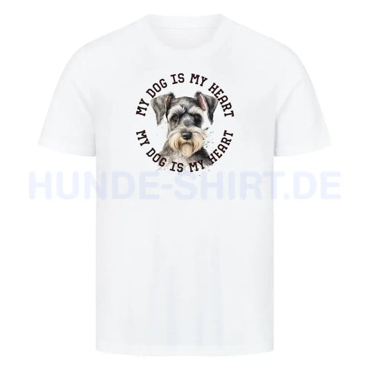 Premium T-Shirt "Zwergschnauzer HEART" Weiß – hunde-shirt.de