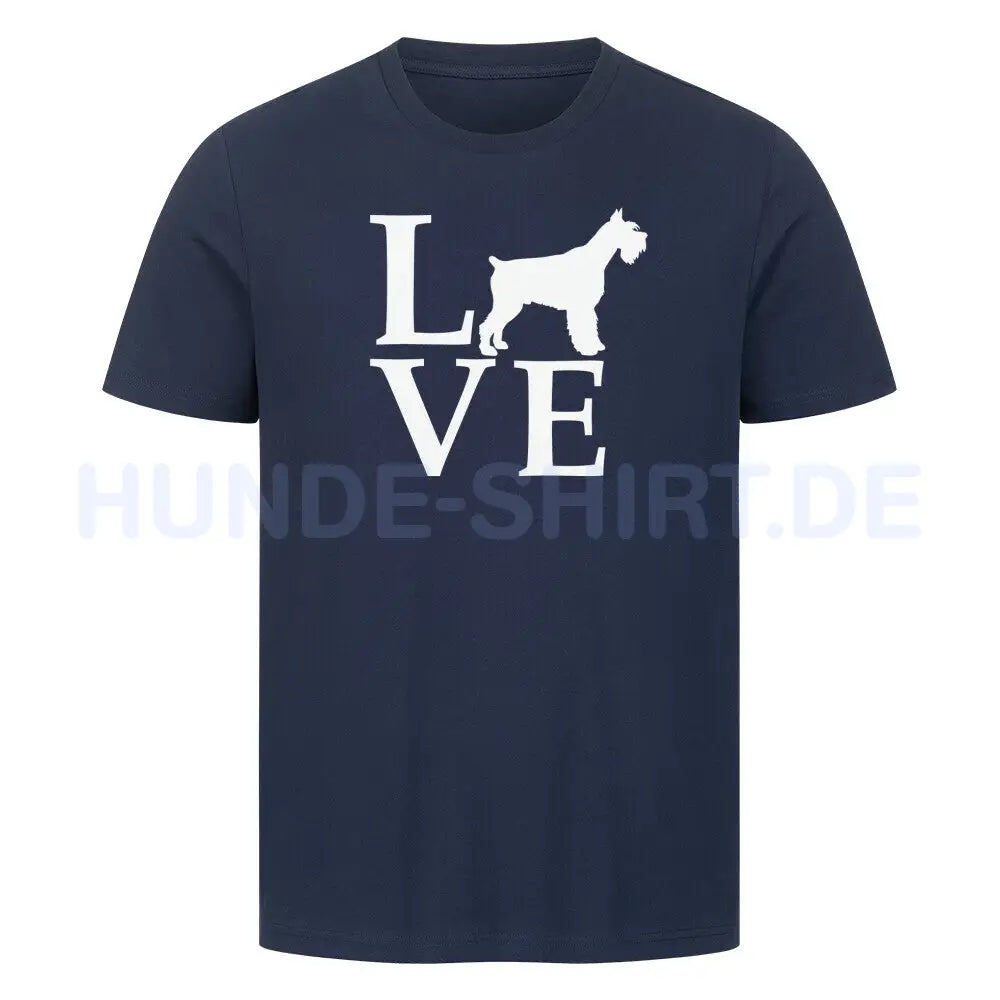 Premium T-Shirt "Zwergschnauzer - Love" French Navy – hunde-shirt.de