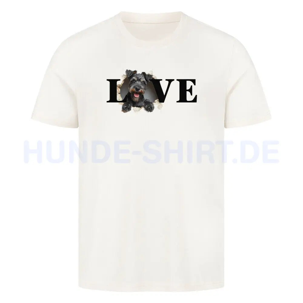 Premium T-Shirt "Zwergschnauzer LOVE" Natural Raw – hunde-shirt.de