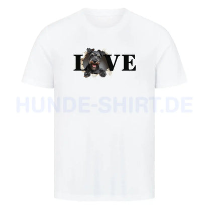 Premium T-Shirt "Zwergschnauzer LOVE" Weiß – hunde-shirt.de