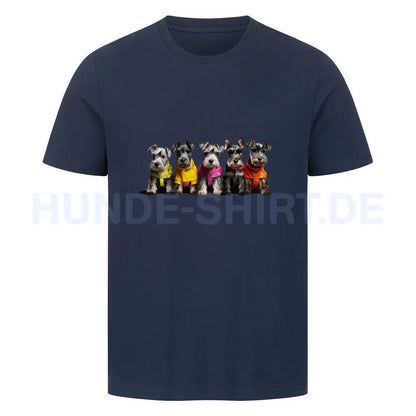 Premium T-Shirt "Zwergschnauzer Parade" French Navy – hunde-shirt.de