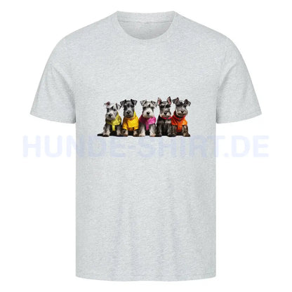 Premium T-Shirt "Zwergschnauzer Parade" Heather Grey – hunde-shirt.de