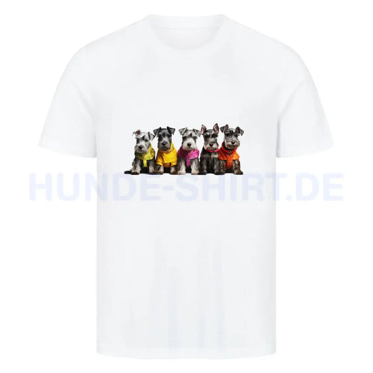 Premium T-Shirt "Zwergschnauzer Parade" Weiß – hunde-shirt.de