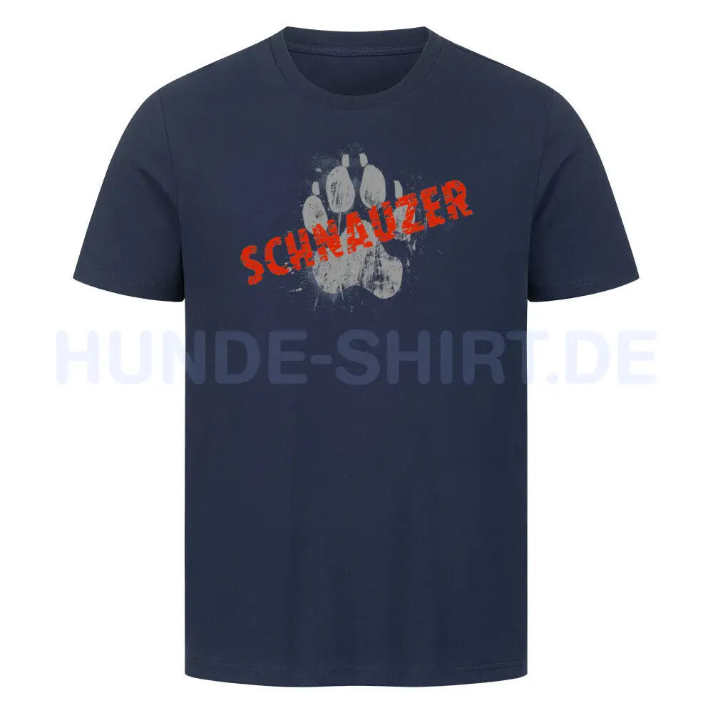 Premium T-Shirt "Zwergschnauzer - PAW" French Navy – hunde-shirt.de