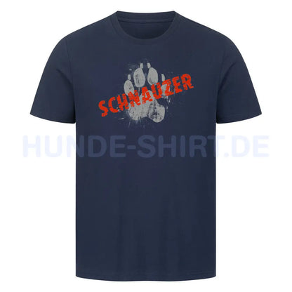 Premium T-Shirt "Zwergschnauzer - PAW" French Navy – hunde-shirt.de