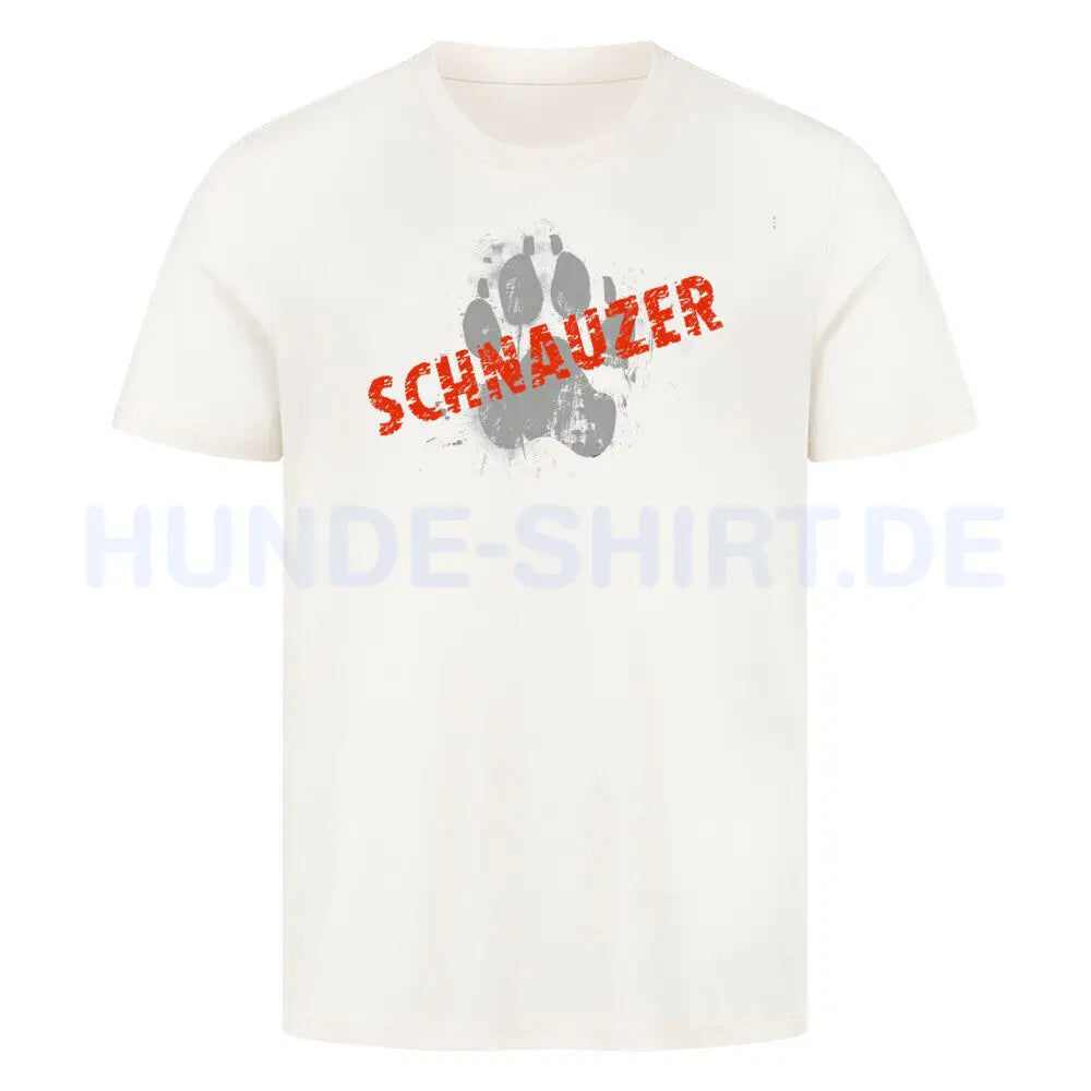 Premium T-Shirt "Zwergschnauzer - PAW" Natural Raw – hunde-shirt.de