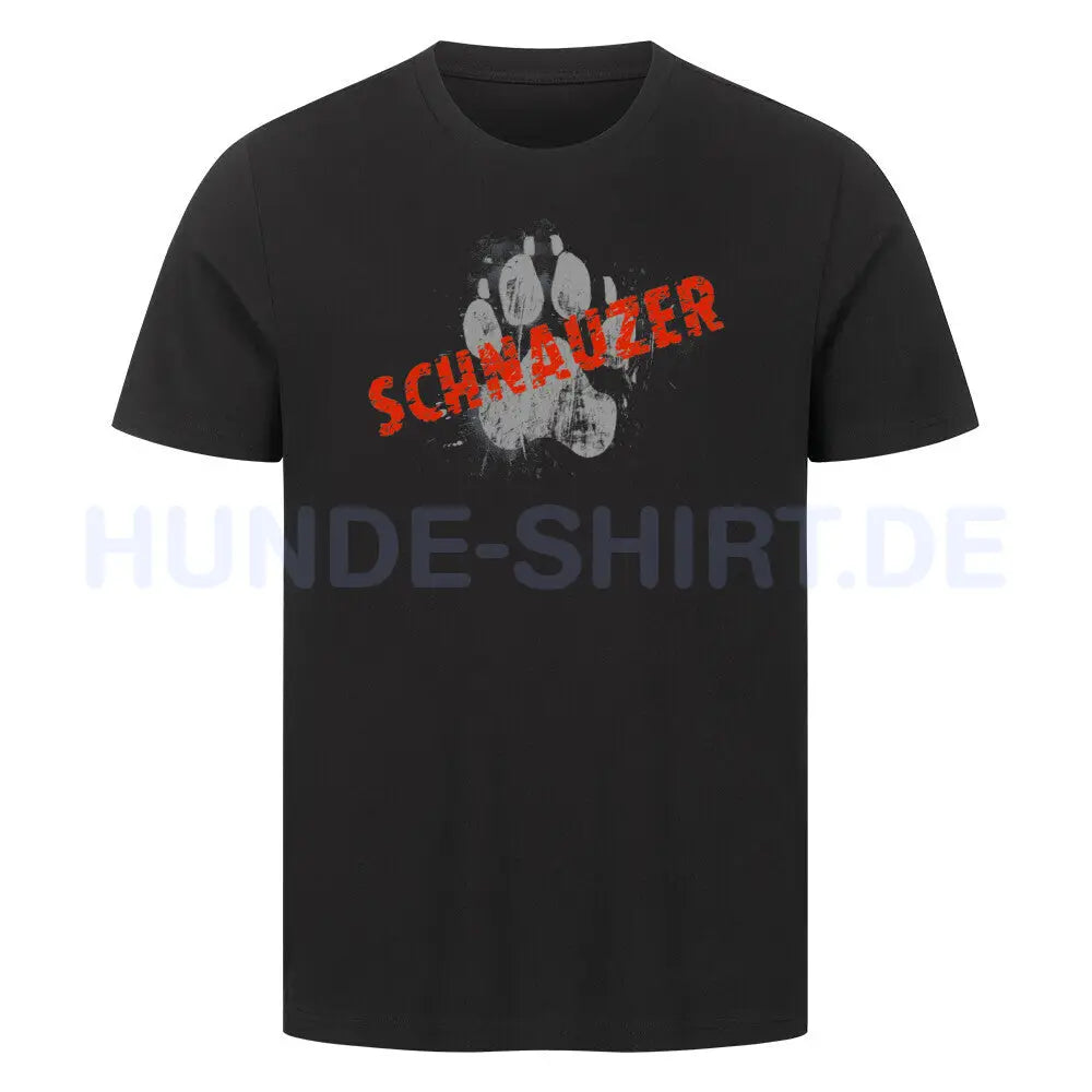 Premium T-Shirt "Zwergschnauzer - PAW" Schwarz – hunde-shirt.de