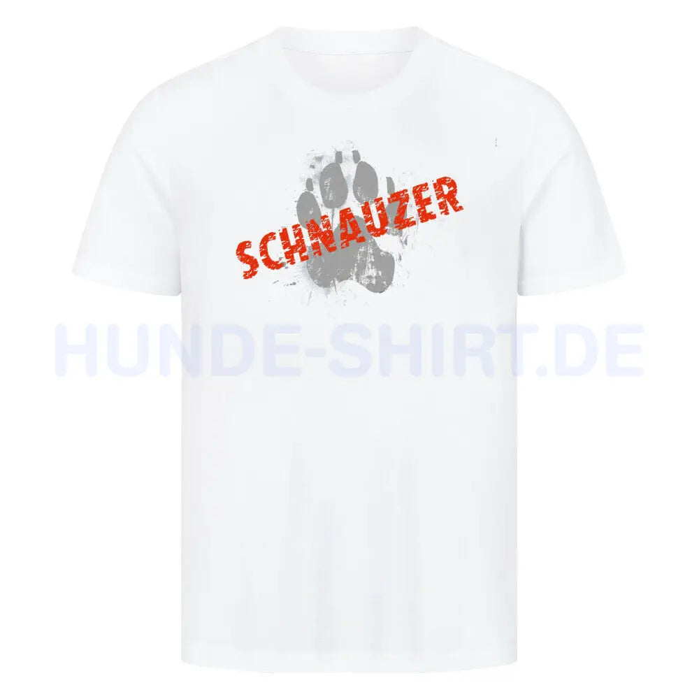 Premium T-Shirt "Zwergschnauzer - PAW" Weiß – hunde-shirt.de