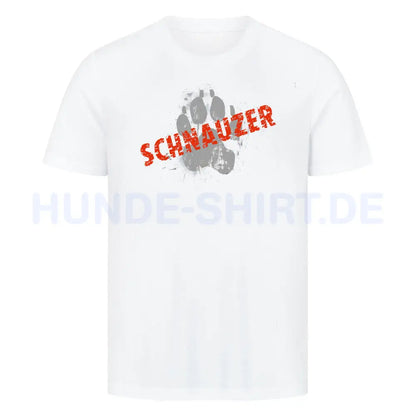 Premium T-Shirt "Zwergschnauzer - PAW" Weiß – hunde-shirt.de