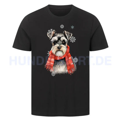 Premium T-Shirt "Zwergschnauzer Winter! Schwarz – hunde-shirt.de