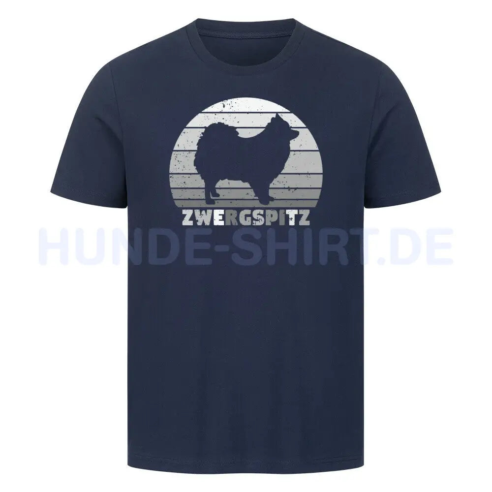 Premium T-Shirt "Zwergspitz" French Navy – hunde-shirt.de