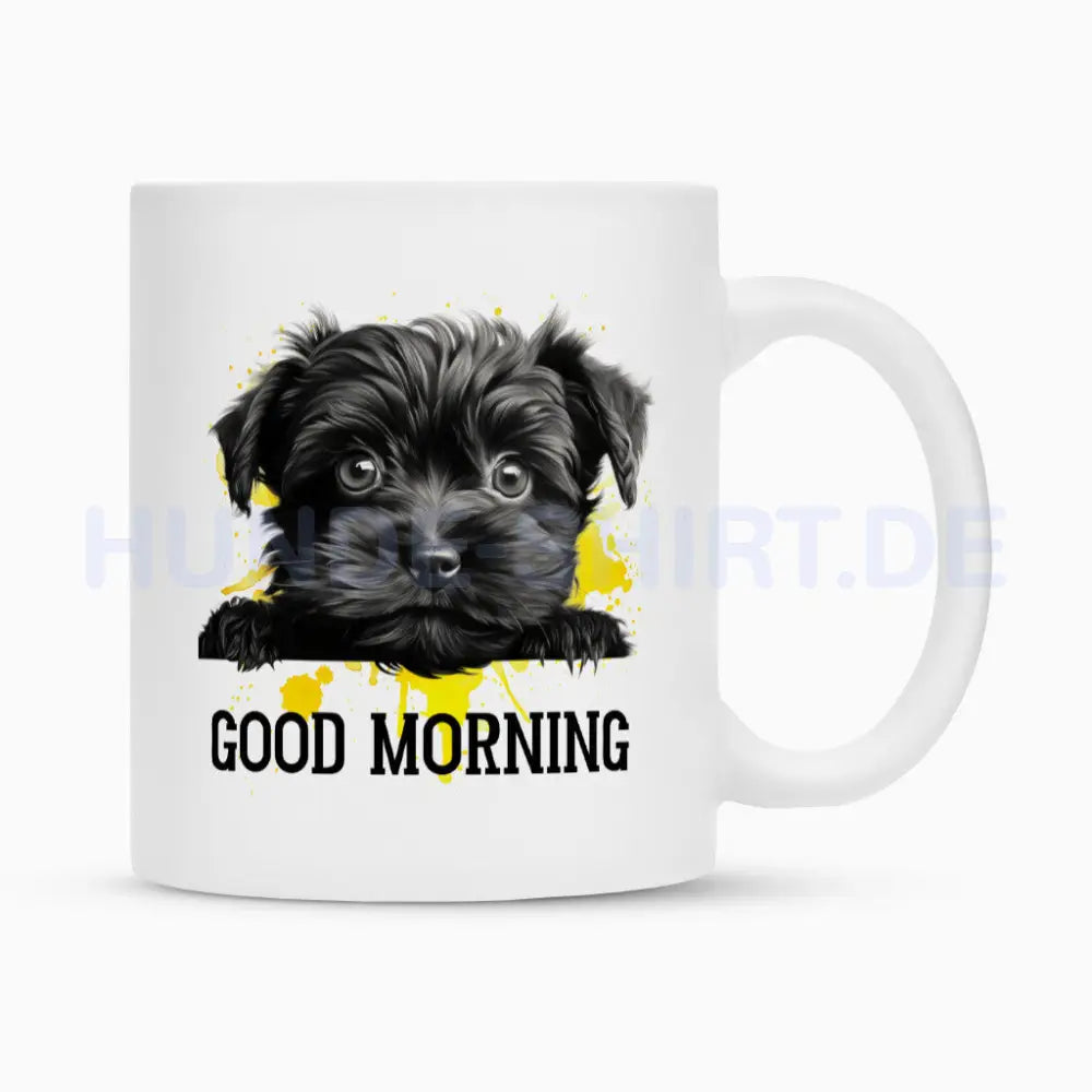 Tasse "Affenpinscher - GOOD MORNING" Weiß – hunde-shirt.de