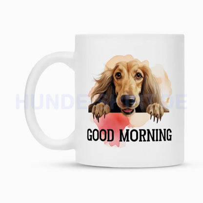 Tasse "Afghanischer Windhund - GOOD MORNING" – hunde-shirt.de