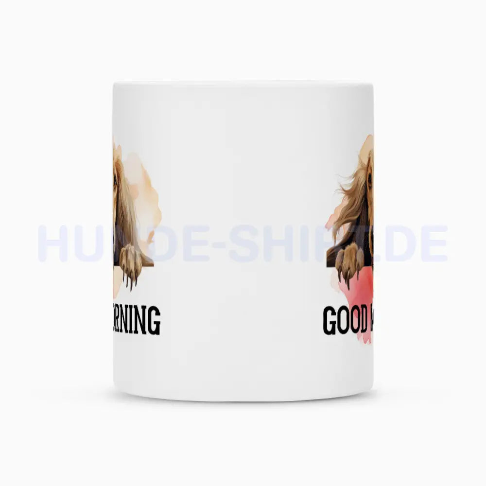 Tasse "Afghanischer Windhund - GOOD MORNING" – hunde-shirt.de