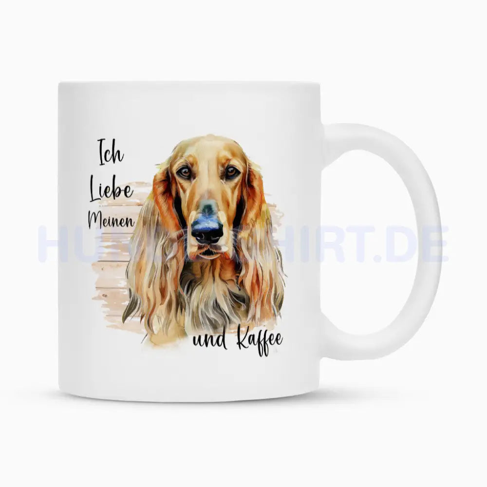 Tasse "Afghanischer Windhund - Ich liebe..." Weiß – hunde-shirt.de