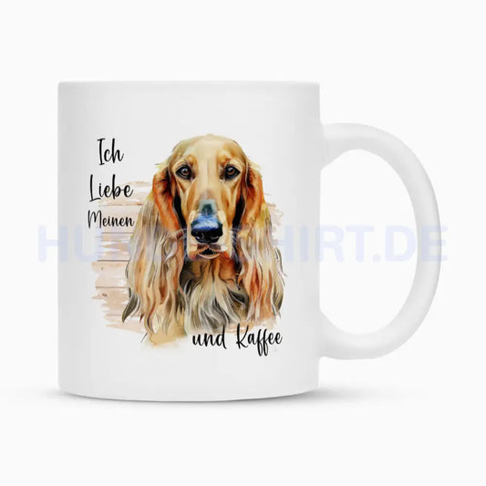 Tasse "Afghanischer Windhund - Ich liebe..." Weiß – hunde-shirt.de