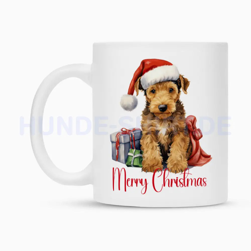 Tasse "Airedale Terrier - Merry Christmas 2" – hunde-shirt.de