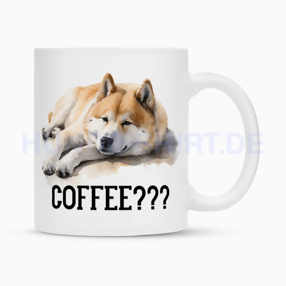 Tasse "Akita Inu - Coffee???" Weiß – hunde-shirt.de