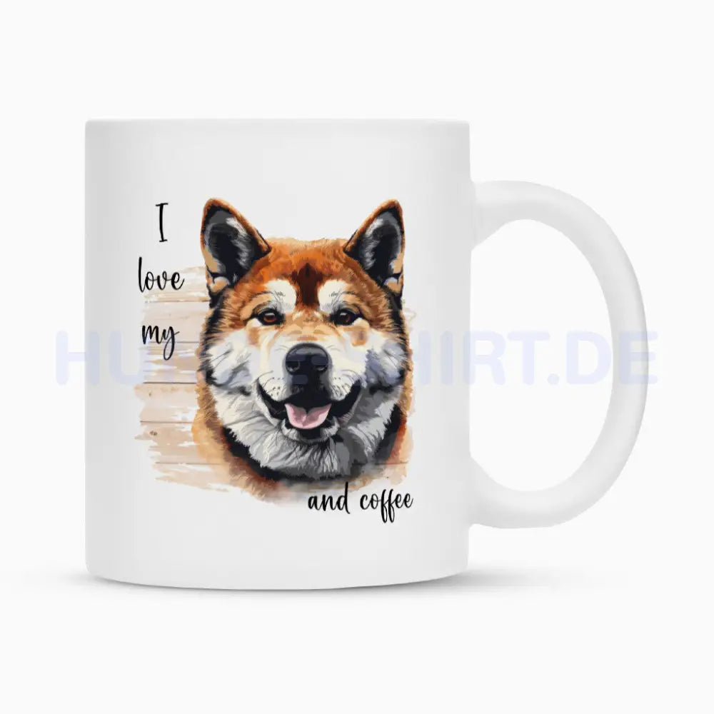 Tasse "Akita Inu - I love my..." Weiß – hunde-shirt.de