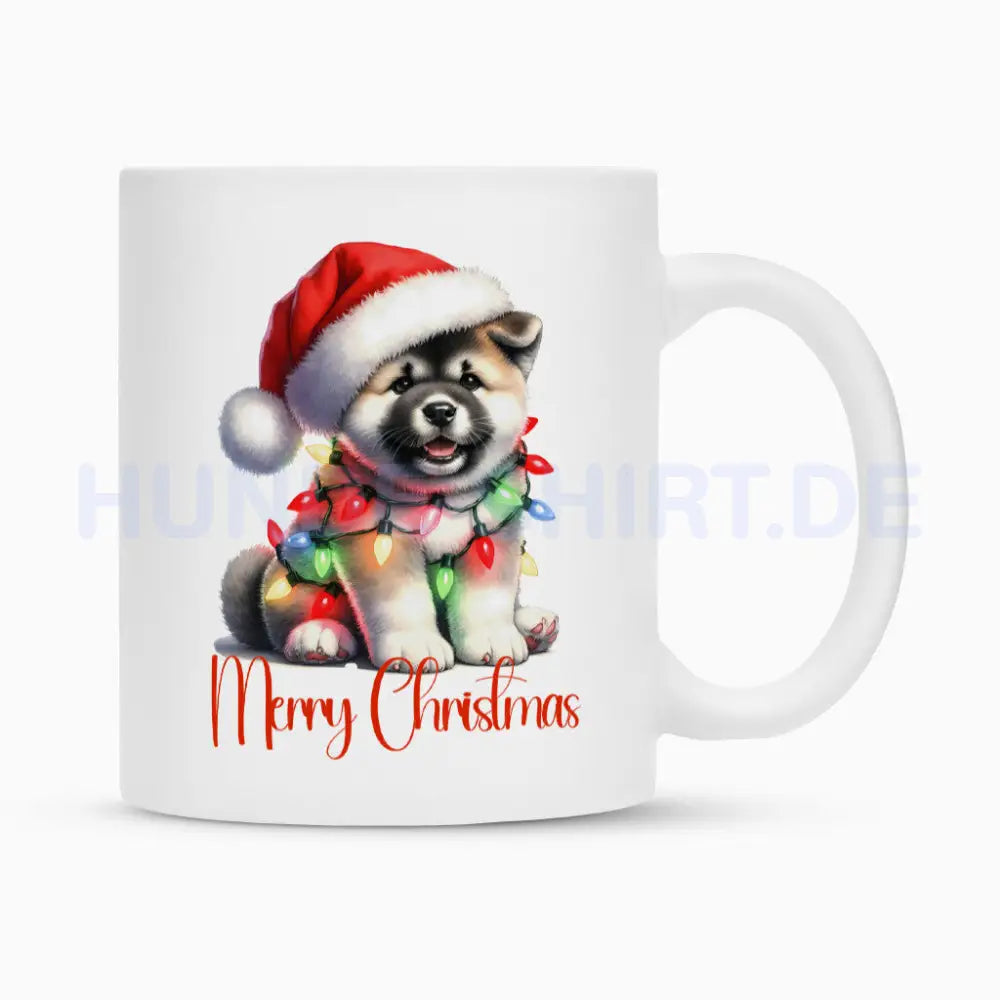 Tasse "Akita Inu - Merry Christmas Fun" Weiß – hunde-shirt.de