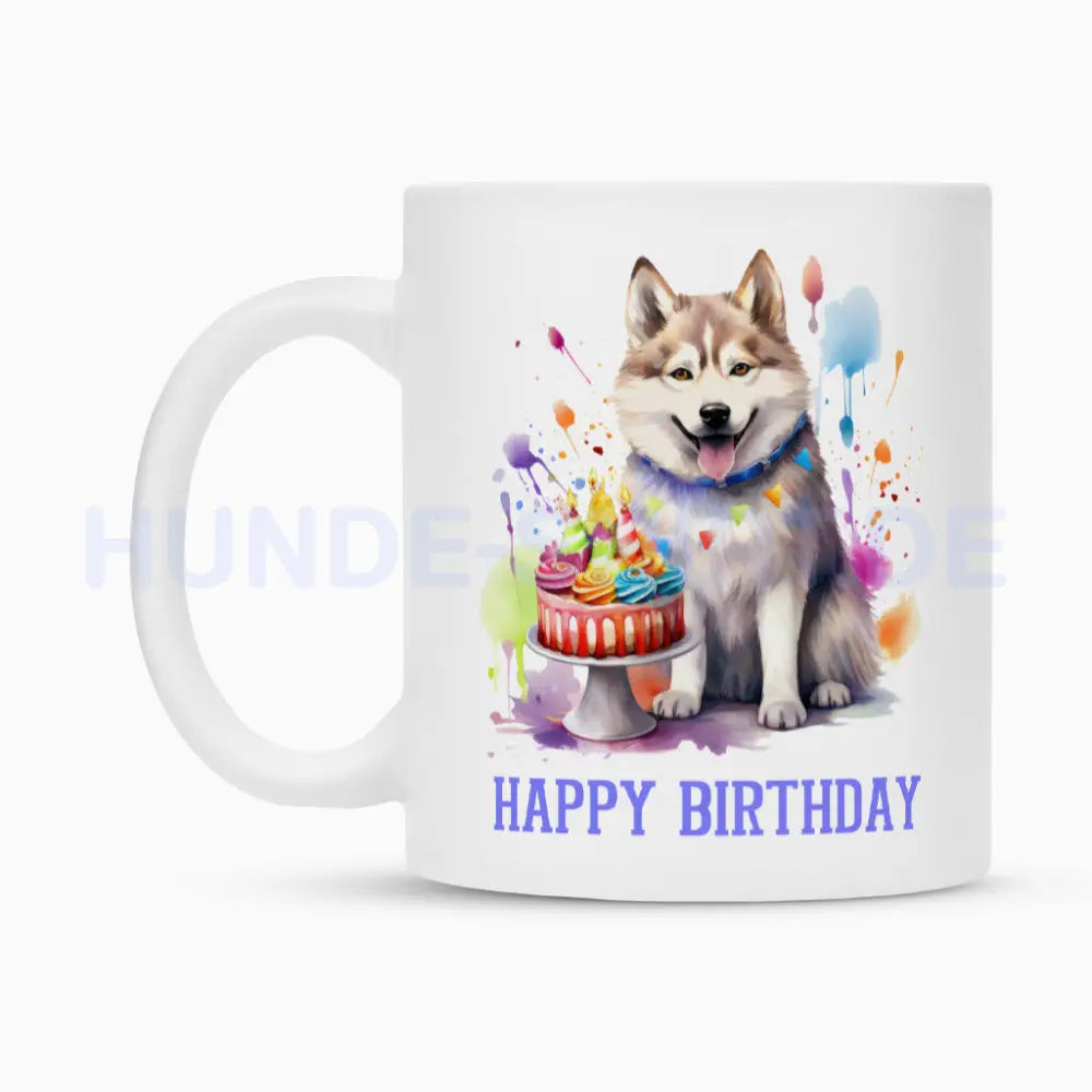 Tasse "Alaskan Malamute - Happy Birthday" – hunde-shirt.de