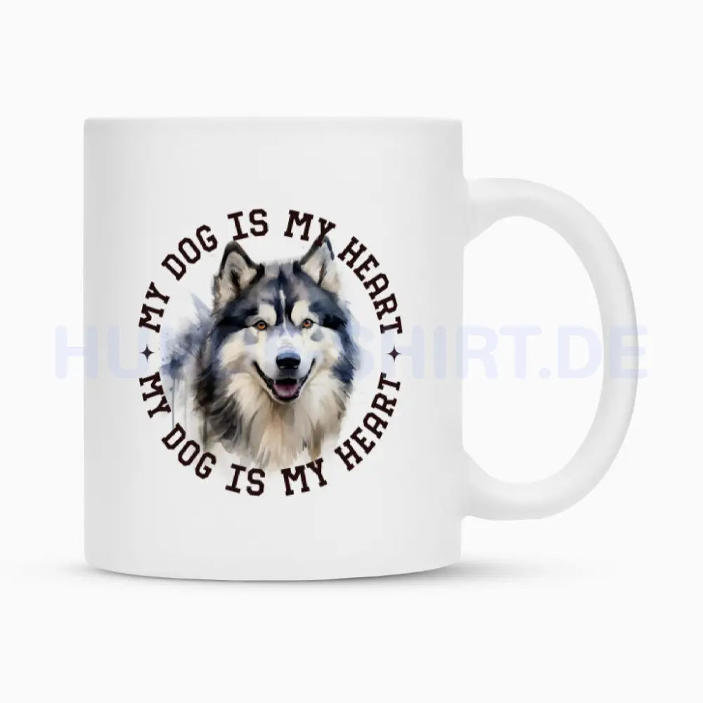 Tasse "Alaskan Malamute HEART" Weiß – hunde-shirt.de