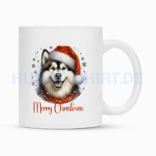 Tasse "Alaskan Malamute - Merry Christmas" Weiß – hunde-shirt.de