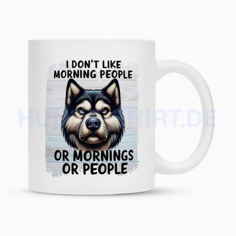 Tasse "Alskan Malamute - Morning People" Weiß – hunde-shirt.de