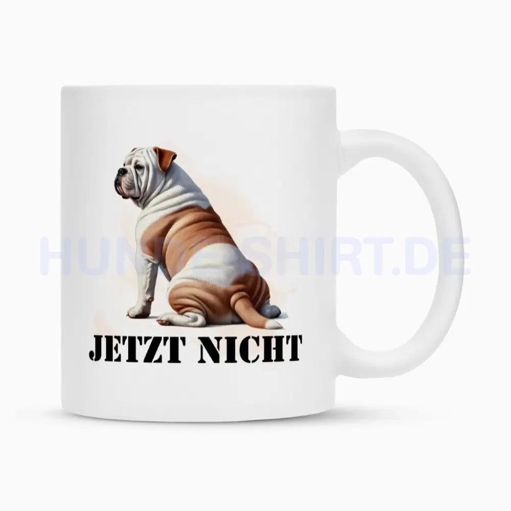 Tasse "American Bulldog - JETZT NICHT" Weiß – hunde-shirt.de