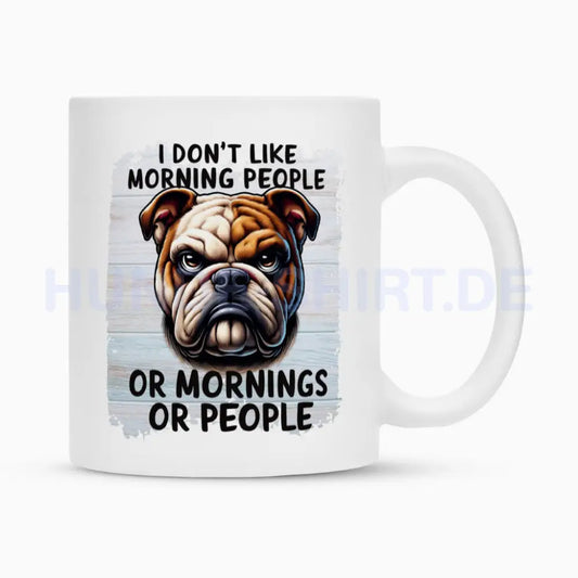 Tasse "American Bulldog - Morning People" Weiß – hunde-shirt.de