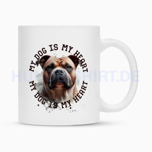 Tasse "American Bully XL HEART" Weiß – hunde-shirt.de