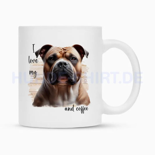 Tasse "American Bully XL / XXL - I love..." Weiß – hunde-shirt.de