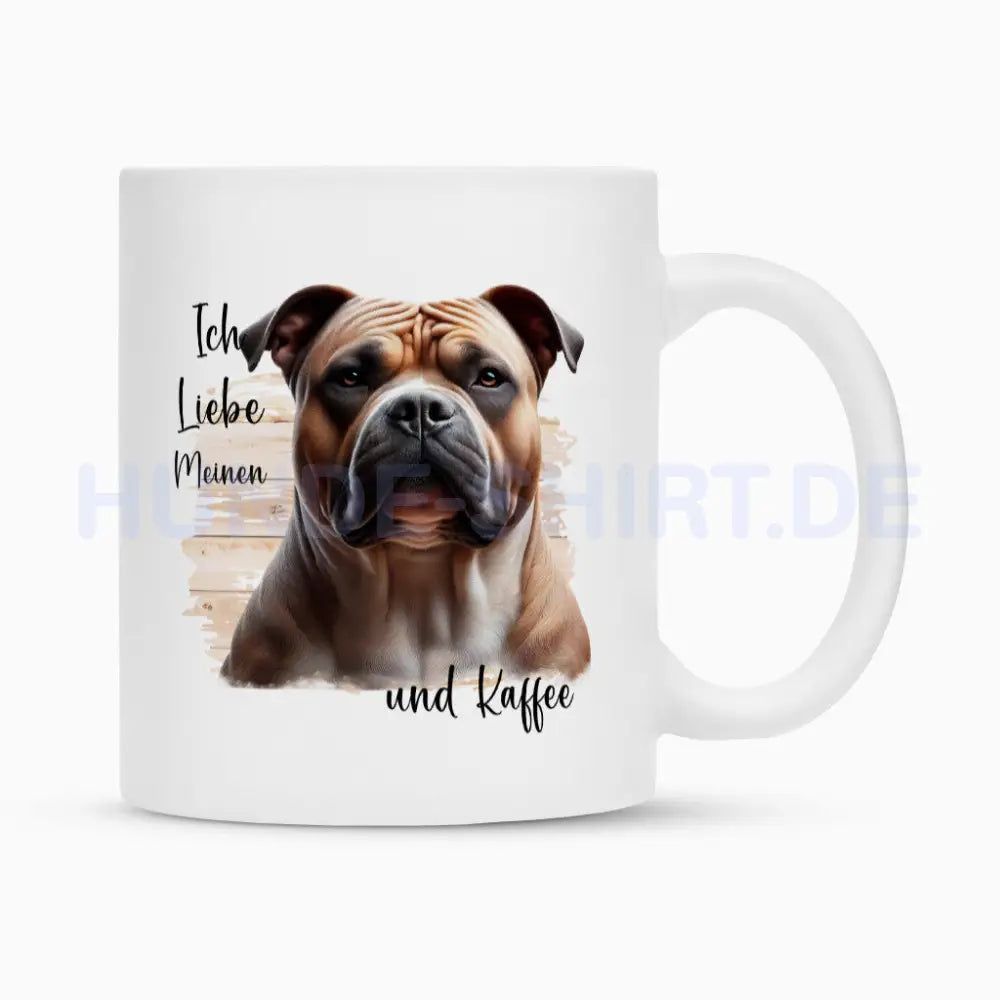 Tasse "American Bully XL / XXL - Ich liebe..." Weiß – hunde-shirt.de