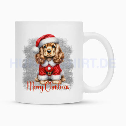 Tasse "American Cocker - Merry Christmas" Weiß – hunde-shirt.de