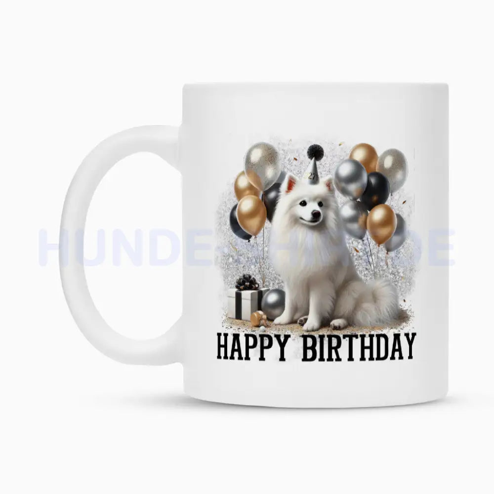 Tasse "American Eskimo - Happy Birthday" – hunde-shirt.de