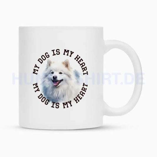 Tasse "American Eskimo HEART" Weiß – hunde-shirt.de